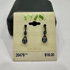 Blue Crystal Drop/Dangle Fashion Earrings (post-back)